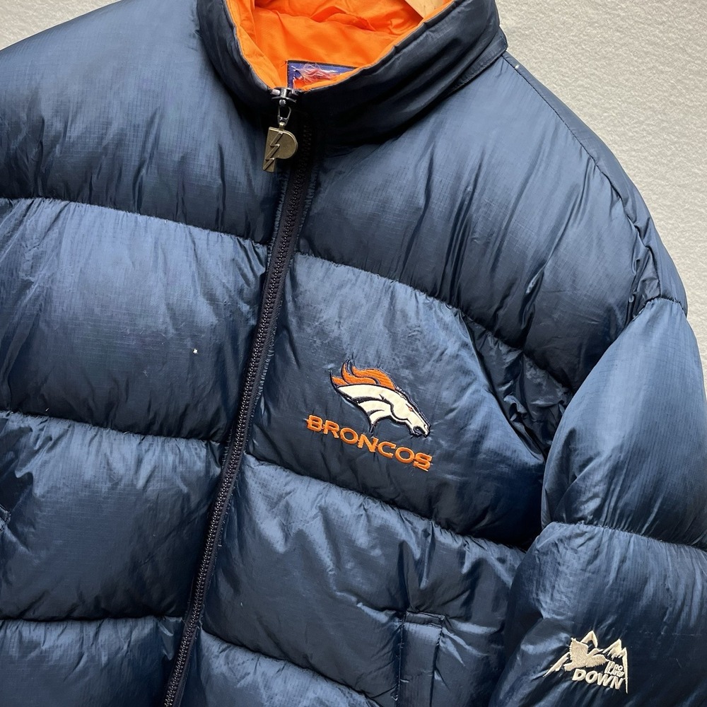 Vintage 90s Pro‎ Player Denver Broncos Down Puffer Jacket NFL Coat XL
